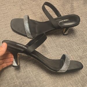 Size 11 Nine West Black Heels with Silver Accents